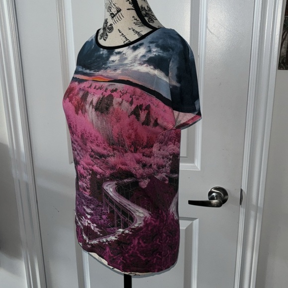 Ted Baker London Pink and Blue Pattern Women’s Short Sleeve Shirt - Picture 3 of 7